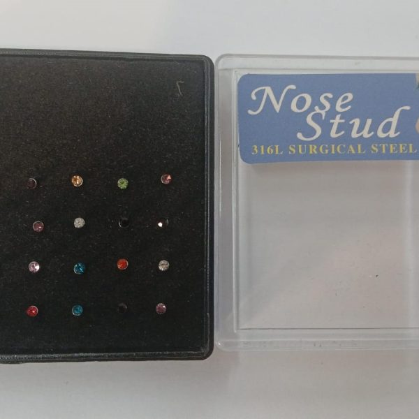 Aro piercing strass color para la nariz x 24u-12002