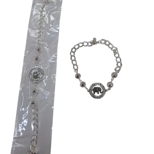 Pulsera acero blanco dige con aplique strass- 12897