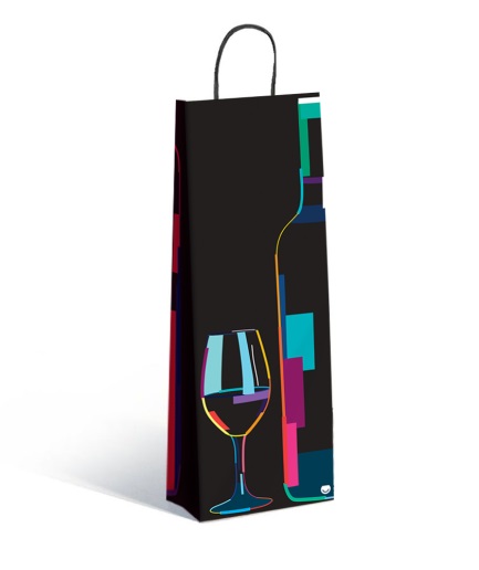 Bolsa para vino 14X8X40-manija torzada - 15595