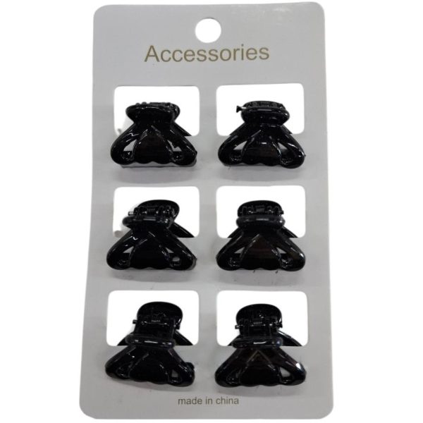 Broches 3 cm x 6u negros- 15691