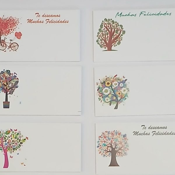 Tarjetitas personales x 100 felicidades y lisas Arbol de la Vida- 32161F