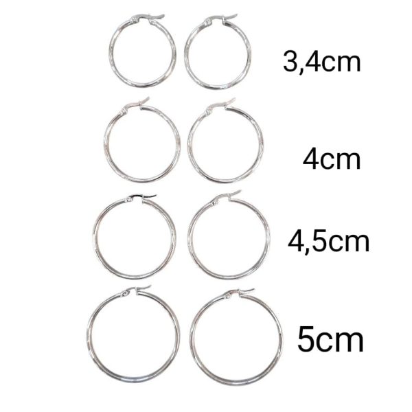 Aro argolla acero blanco 4,5 cm- 142810