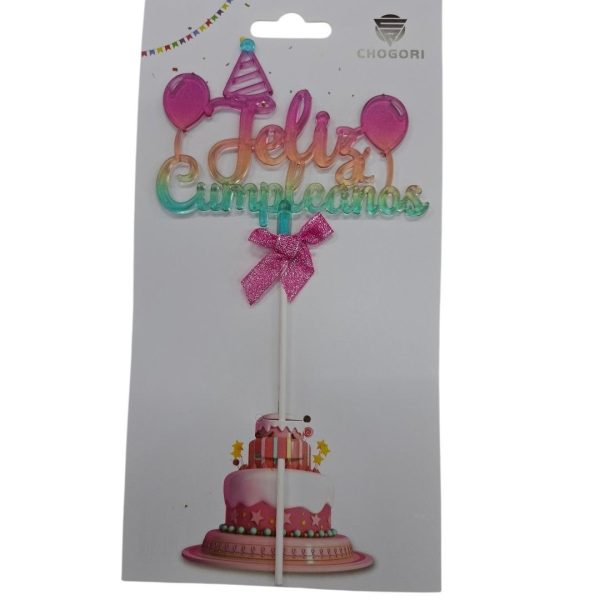 Cake topper multicolor FELIZ CUMPLEAÑOS- 00105