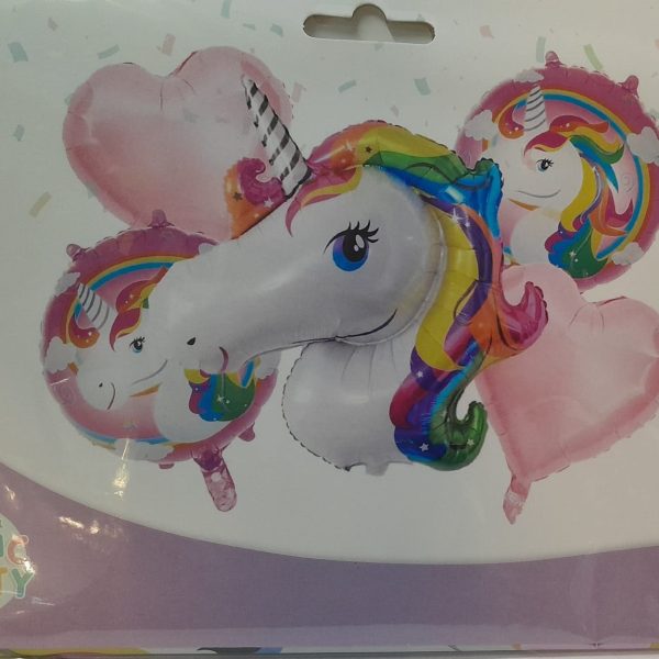 Set de globos metalizados x 5u Unicornio- 05773