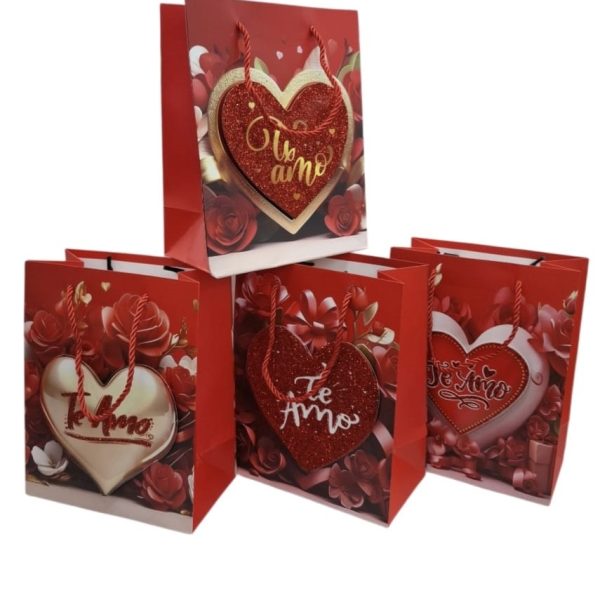 Bolsa de regalo 18x8,5x24 Corazon 3D-06901