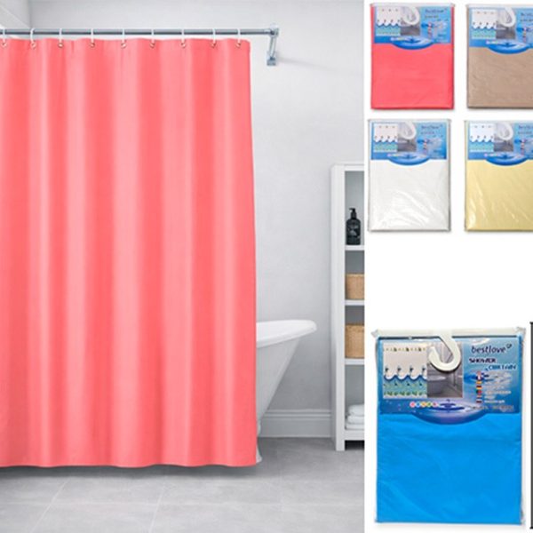 CORTINA LISA POLIETILENO PARA EL BAÑO 1.80MT-06978
