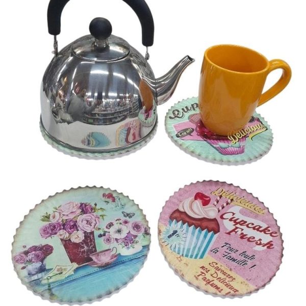 POSAPAVA CERAMICA Y CORCHO REDONDO 16 CM-COD. 54945