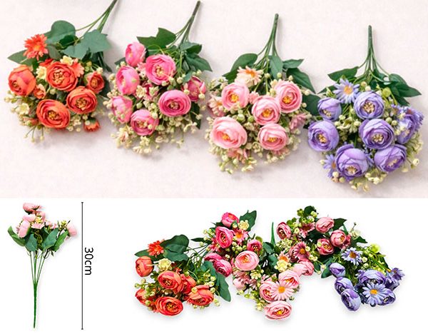 Ramo 35 cm flores surt.- 01521