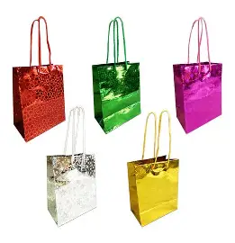 Bolsa de regalo 14x11x6 hologramada surtidas x 12u- 07134