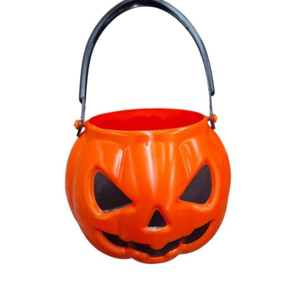 Canasta plastica calabaza con manija 12,5x11cm- 126445