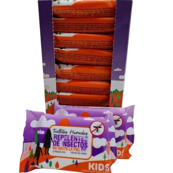 Toallitas Humedas REPELENTE DE INSECTOS para niños bolsita x 10u- 67756