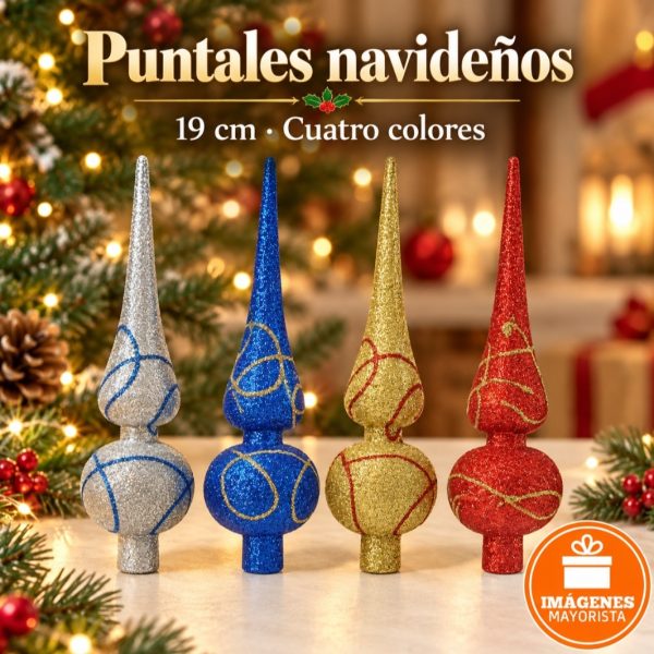 Puntal para Arbolito punta estrella 19 cm decorado-19 cm decorado- 91194