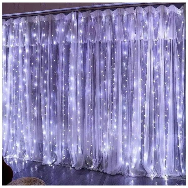 Cortina  de 300 luces Led Blancas Frias 3x3mts -00063