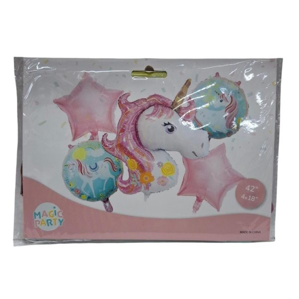 Set globos 42CM  x 5 U UNICORNIO- 05766