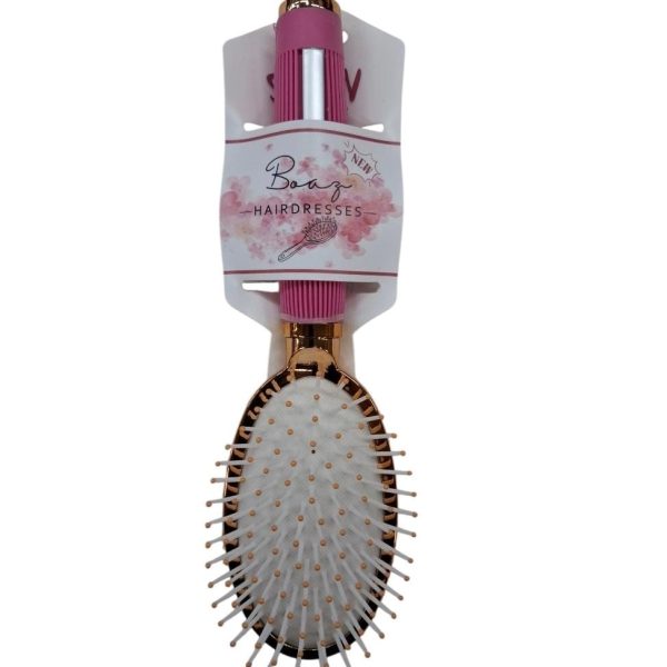 Cepillo para el pelo Dorado mango Rosa - 17253