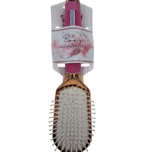 Cepillo para el pelo Dorado mango Rosa- 17254