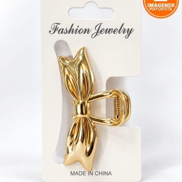 Broche metal dorado Moño - 19053