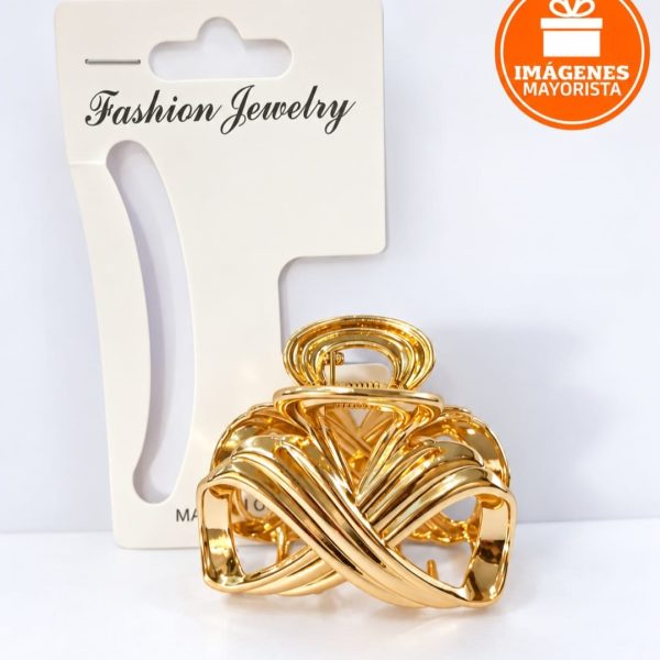 Broche metal dorado Moño Infinito - 19055