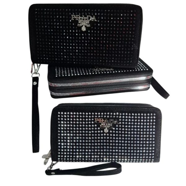 Billetera con strass Dama fichero doble cierre - 24396