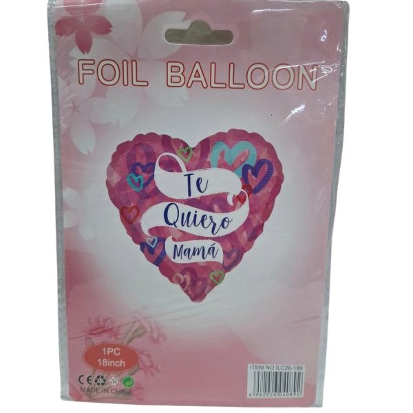 Globo metalizado Corazon FELIZ DIA MAMA 45cm- 40892