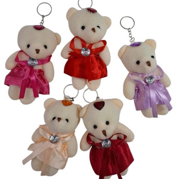 Llavero osita vestida peluche 10cm - 4761
