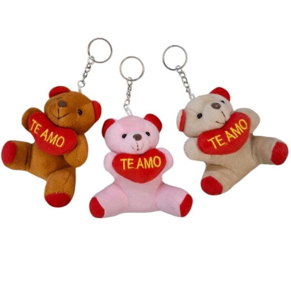 LLavero osito peluche 10 cm con Corazon Te Amo-50023