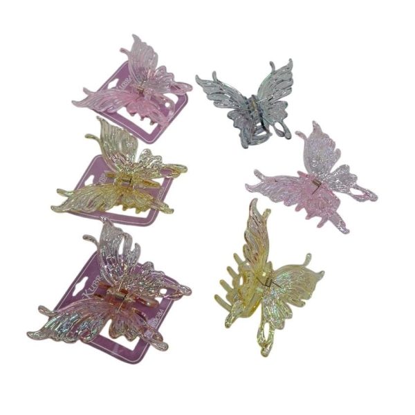 Broche 10 cm para el pelo Mariposa tornasolada - 69801