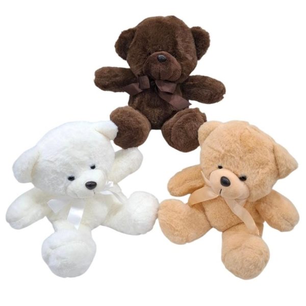 Osito peluche con moño 19cm - 7920