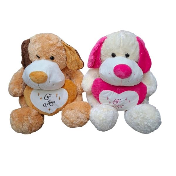 Perro orejon  Peluche 60 cm con Corazon- 920160