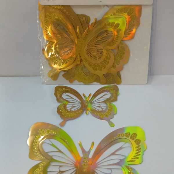 Mariposas x12u  DORADAS- 09346D