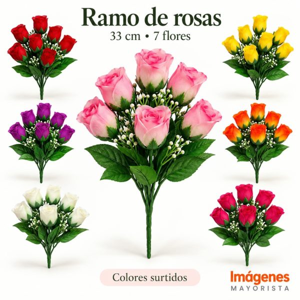 Ramo 33 cm x 7 flores- 00259