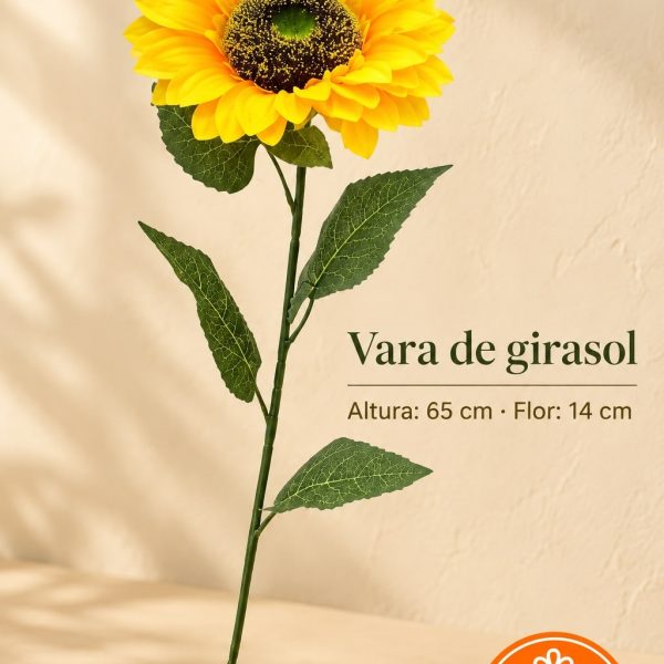 Vara girasol 60 cm con flor de 14 cm-01706
