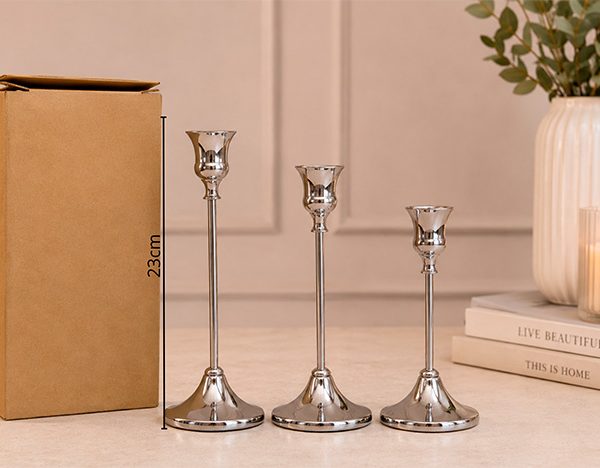 Candelabro x 3u metal Plateado - 03381