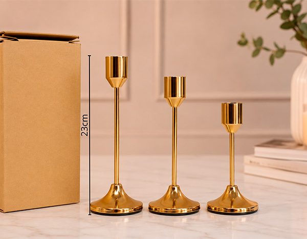 Candelabro x 3u metal Dorado - 03398