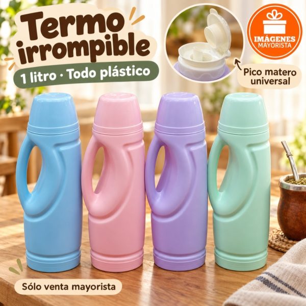 Termo irrompible 1 lt con pico universal matero- 11020