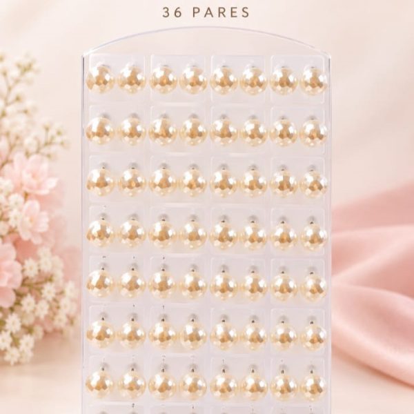 Aro Perla Biselado x 36 pares en exhibidor- 14723