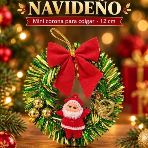 Adorno coronita navideña para colgar 12 cm-20116