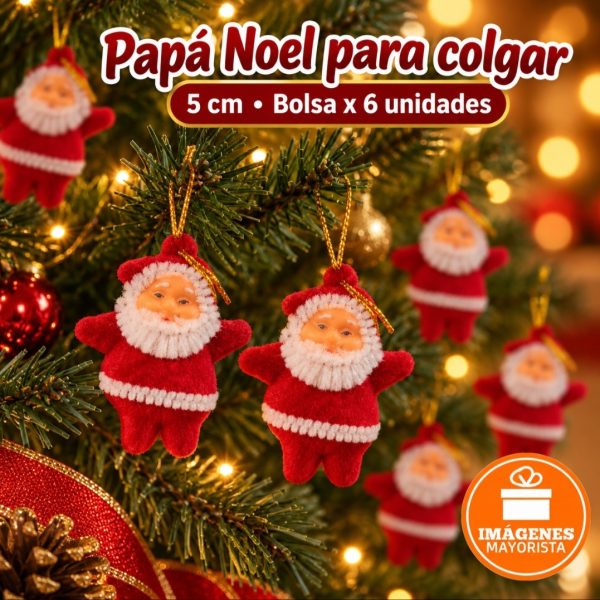 Papá Noel 5 cm x 6u en bolsa- 20134