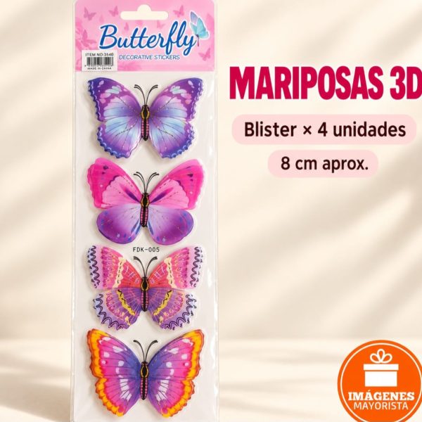 Set 4 Mariposas 3D en blister- 35406