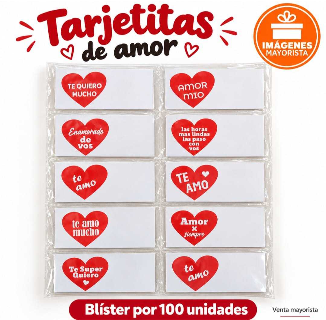 Tarjetita Personal x 100 TE AMO- TE QUIERO -32160