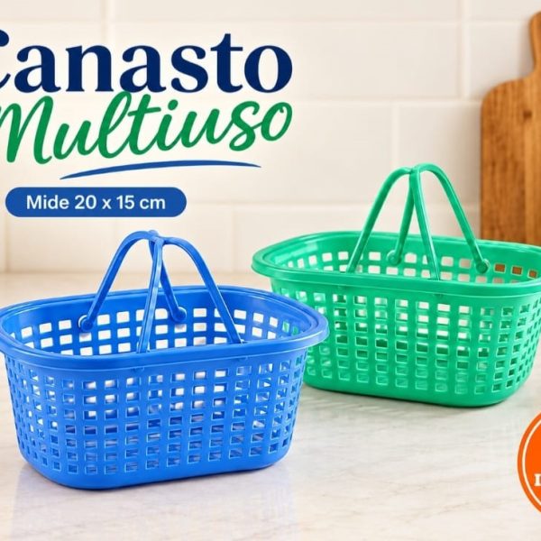 Canasta plástica multiuso con manija 20x15 cm- 35212