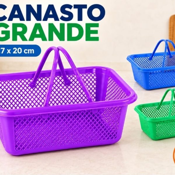 Canasta plástica multiuso con manija 27X20 cm- 35229