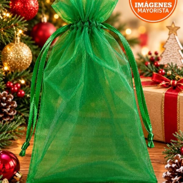 Bolsa organza x 10u verde ingles 13x18cm- 48872VI