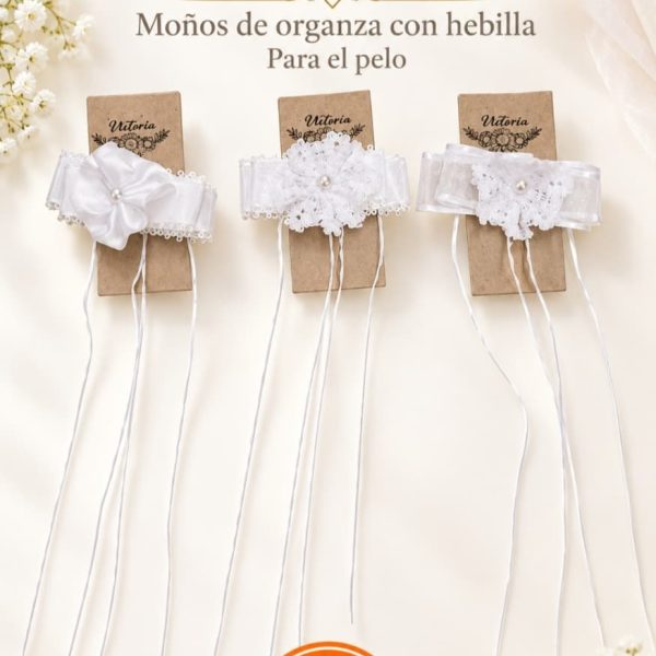 Moño Comunion Organza para el pelo-69002