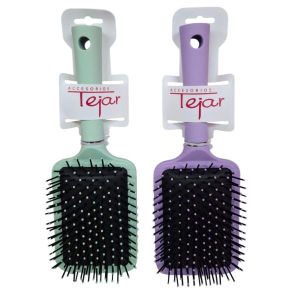 Cepillo para el pelo rectangular pastel - 63273