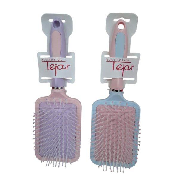 Cepillo para el pelo rectangular bicolor- 66402