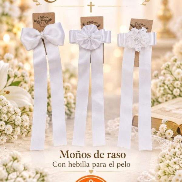 Moño raso para el pelo Comunion con hebilla -69001