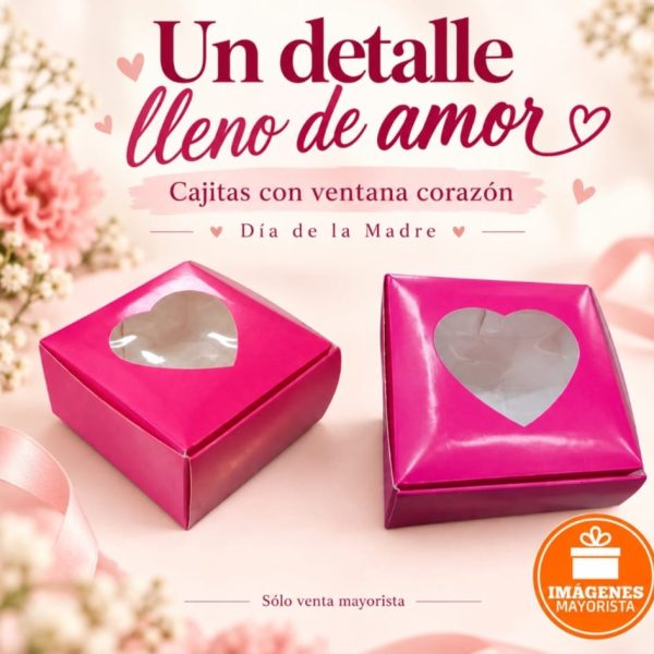 Caja cookies 10x10 con visor fuccia - 402SC