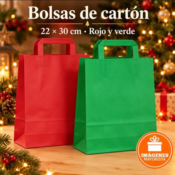 Bolsa Papel 22X30 VERDE-ROJA - 801N