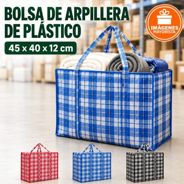 Bolsa de compras arpillera plastica 45x40x12cm- 35328